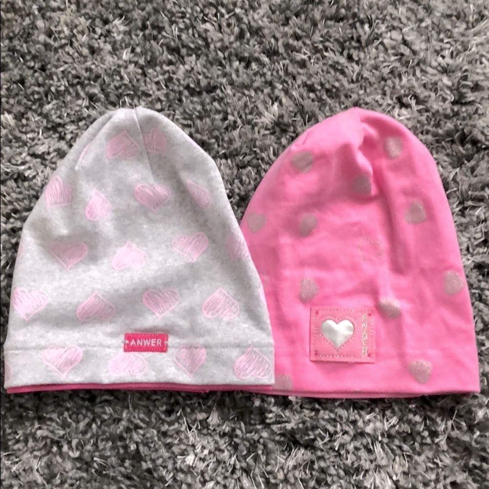 Cotton hats for girsl 2pc